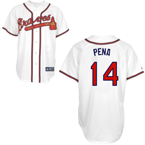 Ramiro Pena #14 Youth Baseball Jersey-Atlanta Braves Authentic Home White Cool Base MLB Jersey